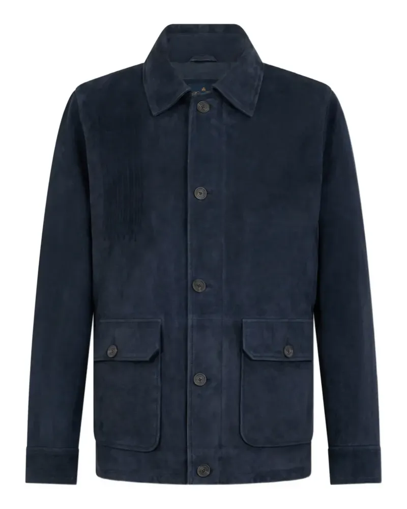 Brooks Brothers button-fastening suede overshirt jacket - Blau Blau