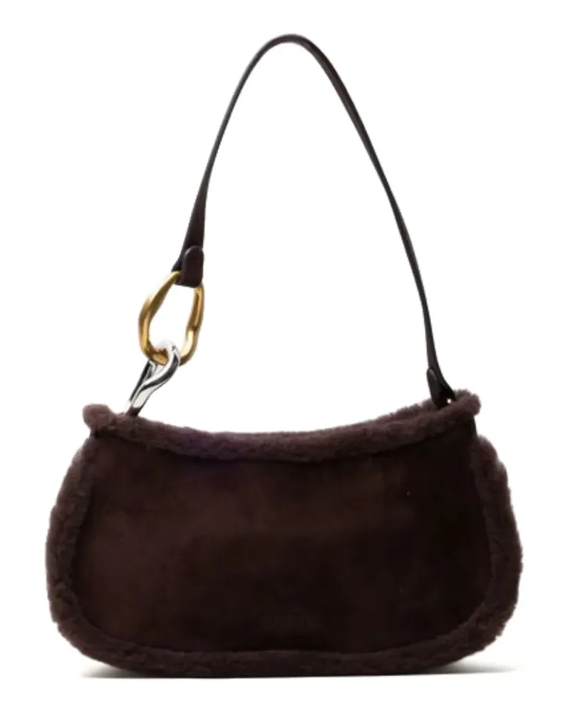 STAUD Ollie Schultertasche aus Wildleder - Braun Braun