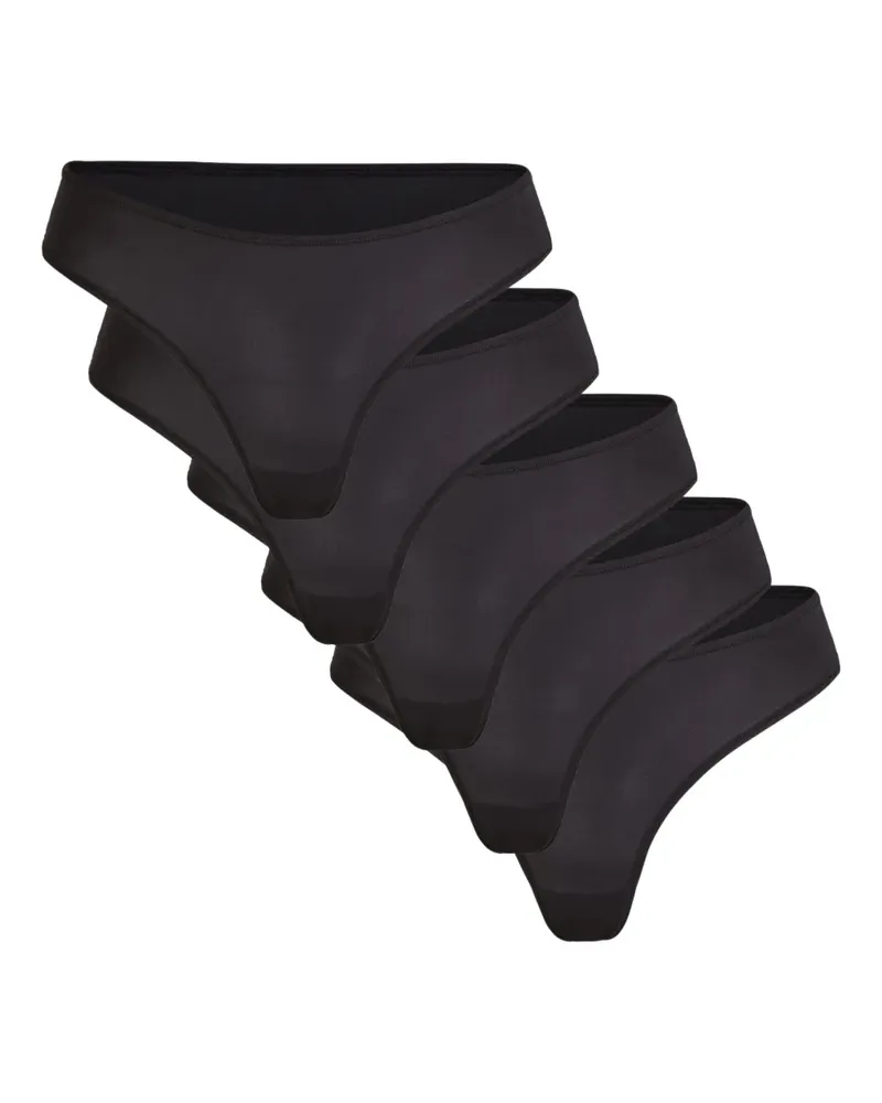 SKIMS Fits Everybody thongs (pack of five) - Schwarz Schwarz