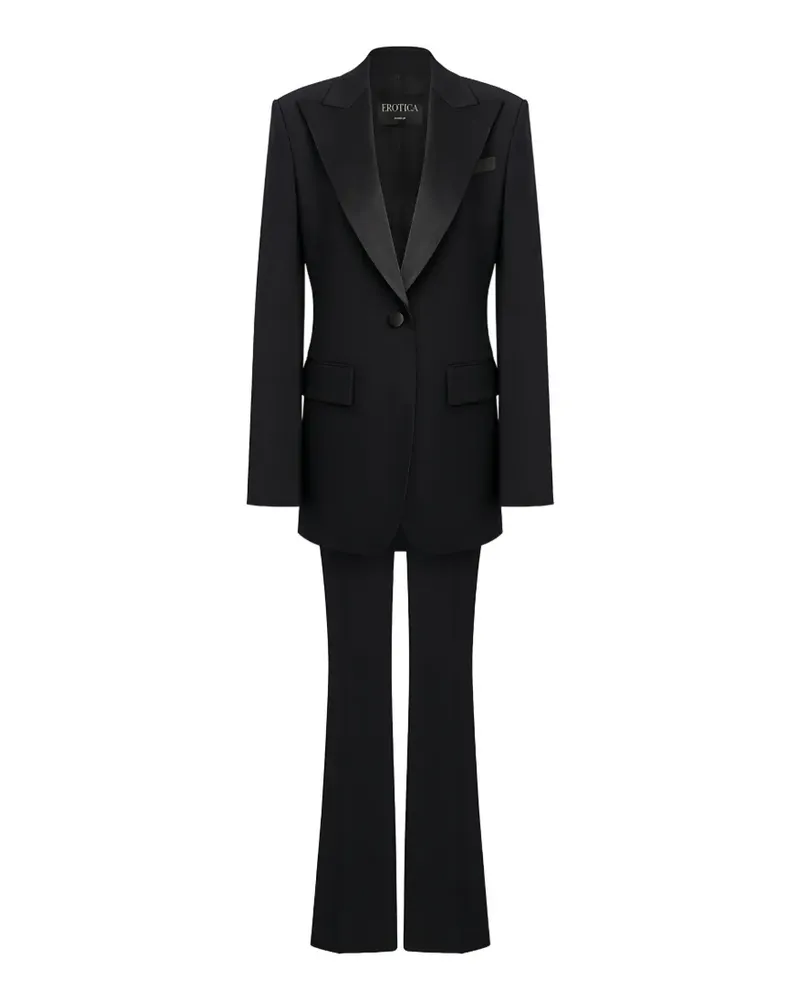 Dondup satin-lapel tailored suit - Schwarz Schwarz