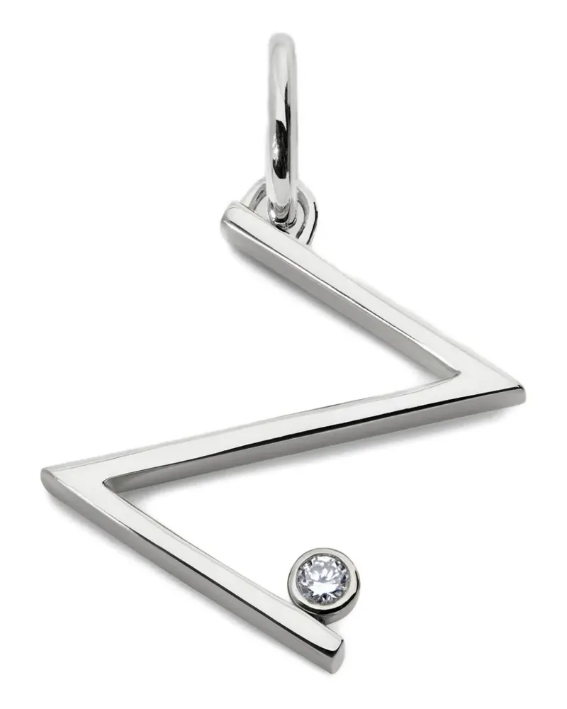 Monica Vinader Solitaire Anhänger mit Diamant - Silber Silber