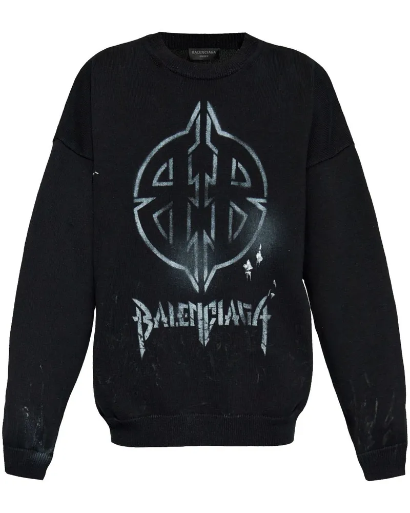 Balenciaga Sweatshirt mit Logo-Print - Schwarz Schwarz