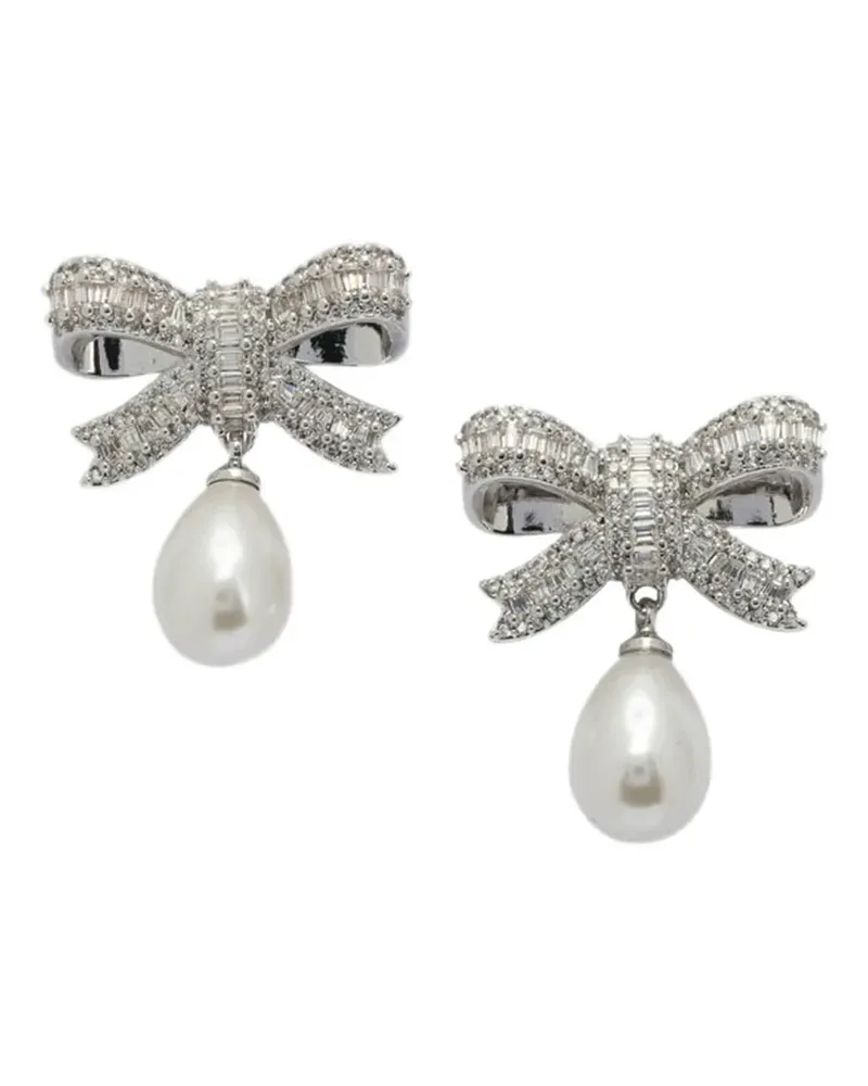 Self-Portrait crystal-embellished earrings - Silber Silber