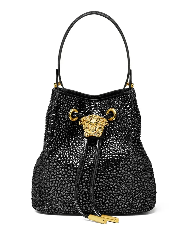 Versace Mini La Medusa Beuteltasche mit Kristallen - Schwarz Schwarz