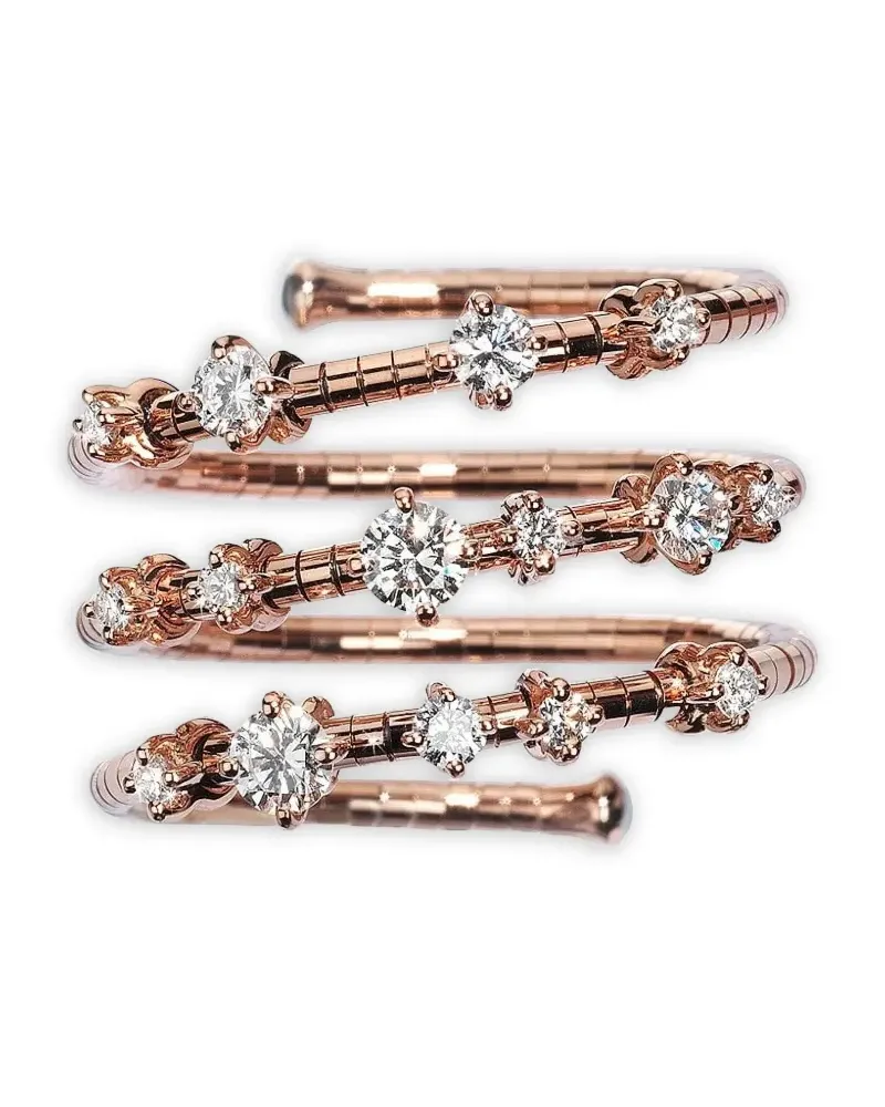Mattia Cielo 18k rose gold Three Wrap diamond ring - Rosa Rosa