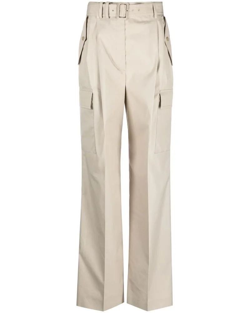 Prada Weite Hose mit Gürtel - Nude Nude