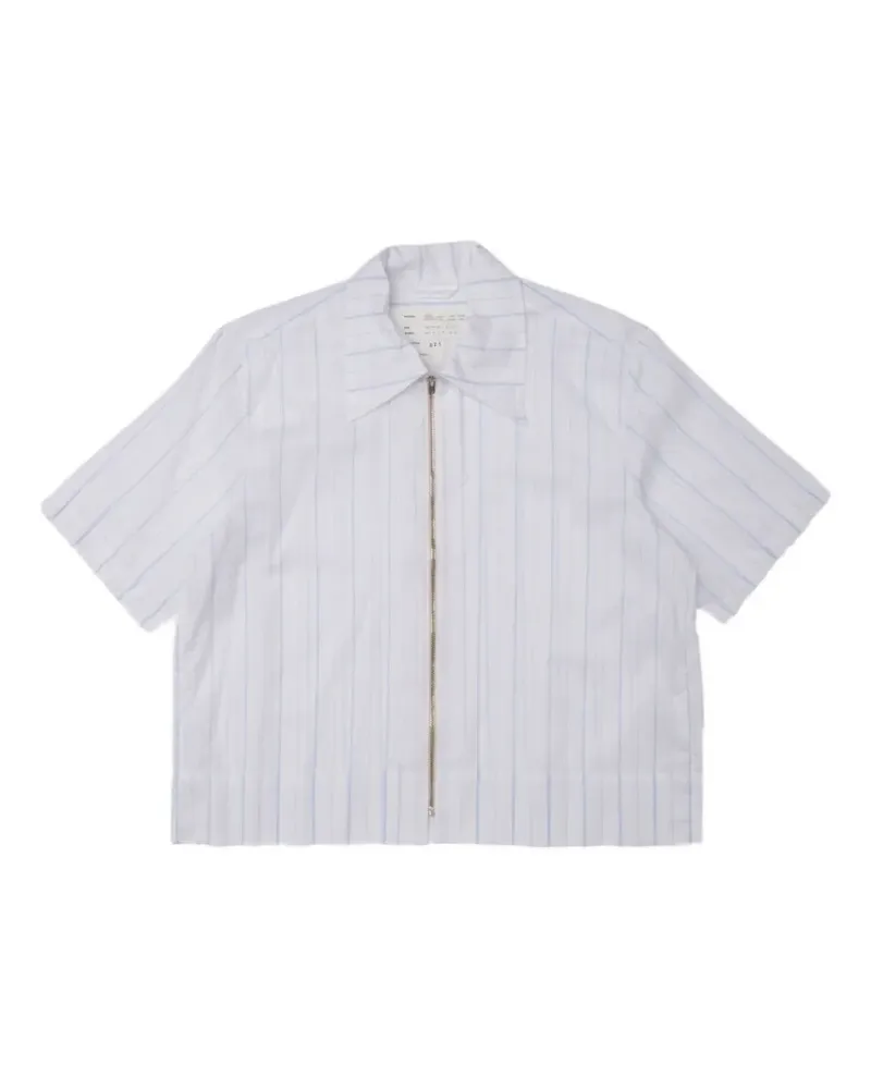 Camiel Fortgens striped zip-up shirt - Weiß Weiß