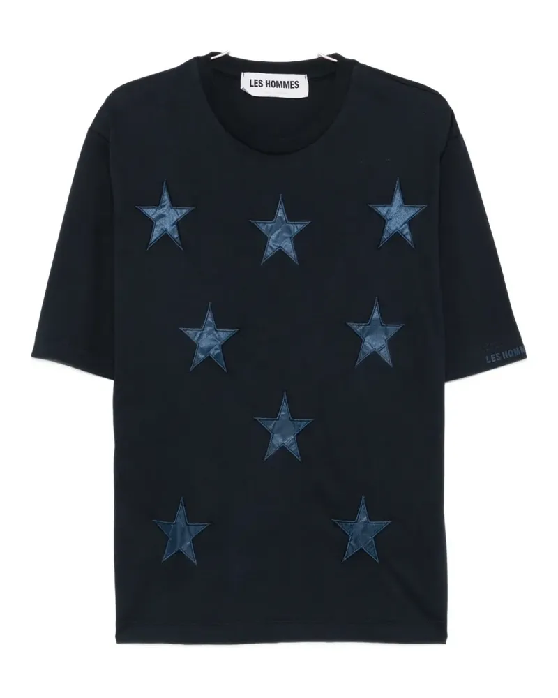 Les Hommes star-patch T-shirt - Blau Blau