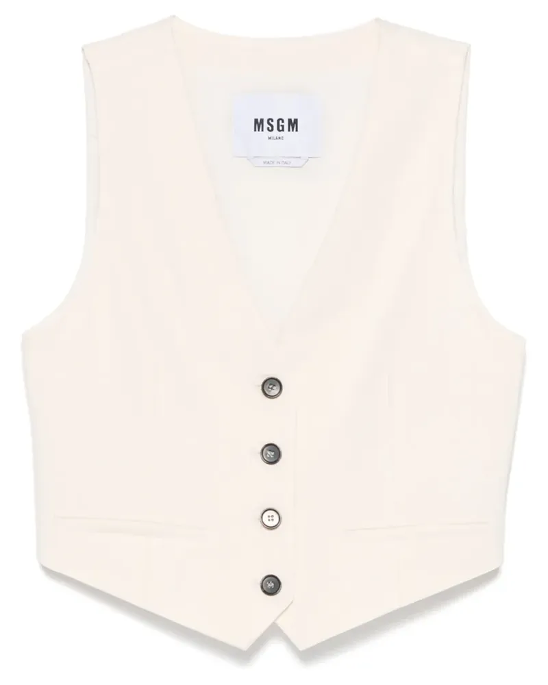 MSGM Weste mit Slub-Struktur - Nude Nude