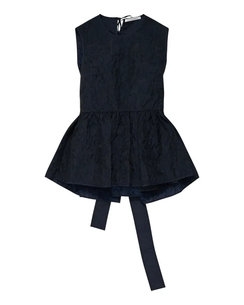 Cecilie Bahnsen Bea cloqué peplum top - Blau Blau