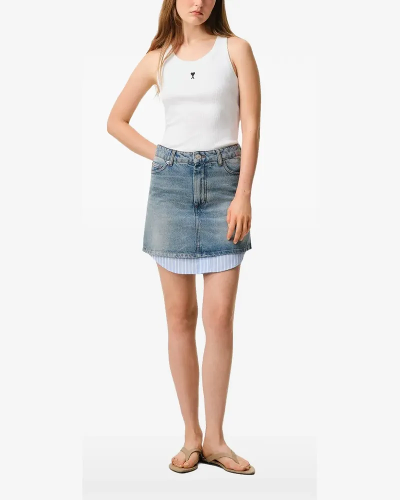 AMI Paris white cotton Ami De Coeur tank top - Weiß Weiß