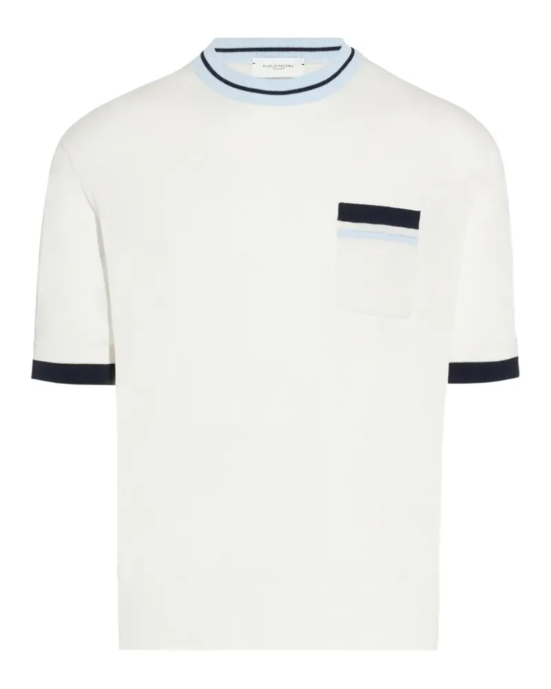 Paolo Pecora Milano T-Shirt mit Brusttasche - Nude Nude