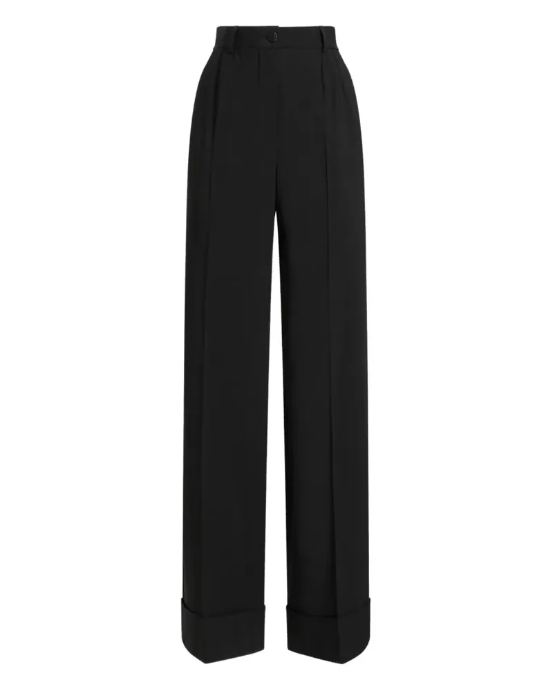 Dolce & Gabbana Wide-Leg-Hose mit Bundfalten - Schwarz Schwarz