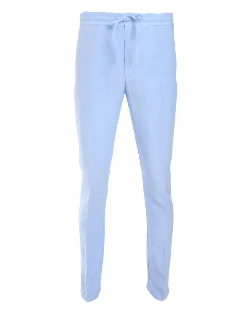 120% Lino Hose mit Kordelzug - Blau Blau