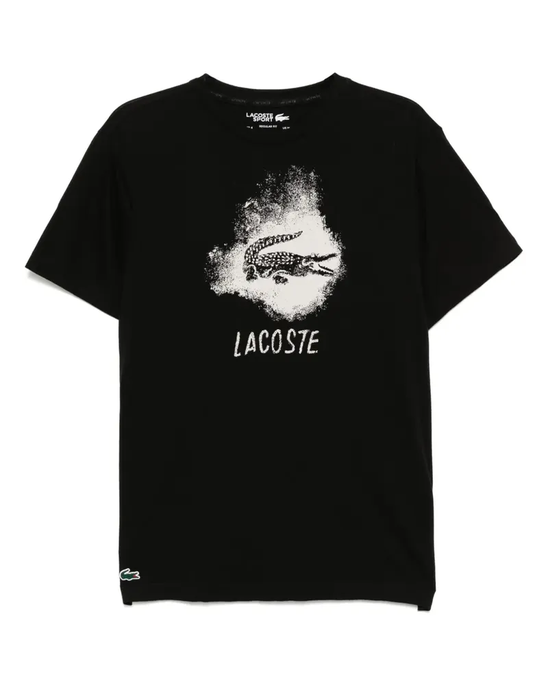 Lacoste Sport-T-Shirt mit grafischem Print - Schwarz Schwarz