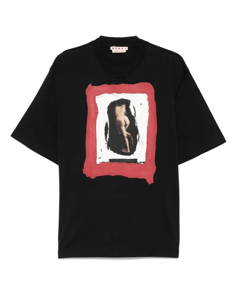 Marni Painted Nude T-Shirt - Schwarz Schwarz