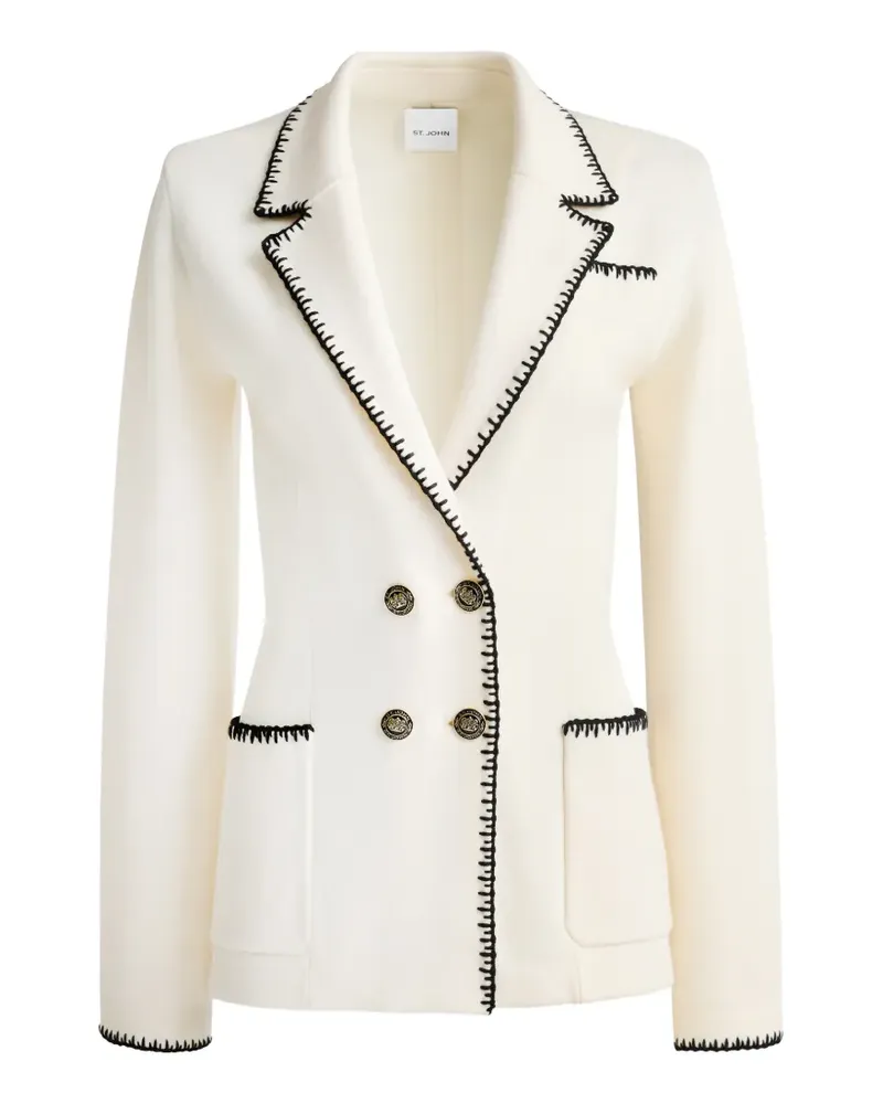 ST. JOHN double-breasted knitted blazer - Nude Nude