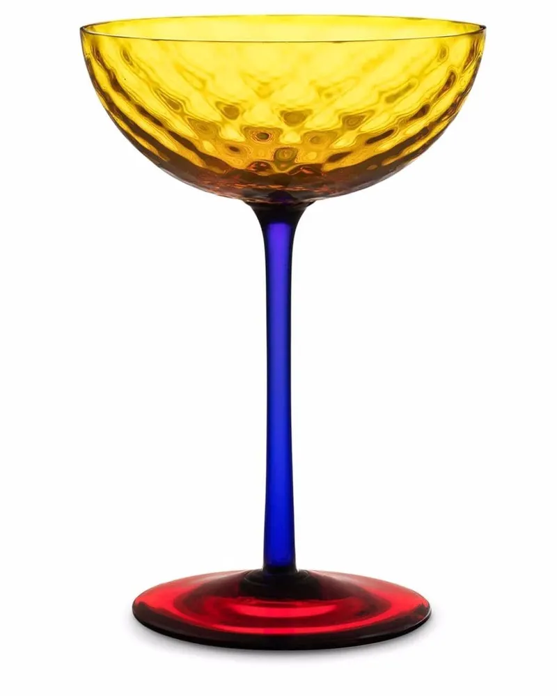 Dolce & Gabbana Murano Champagnerglas in Colour-Block-Optik - Gelb Gelb