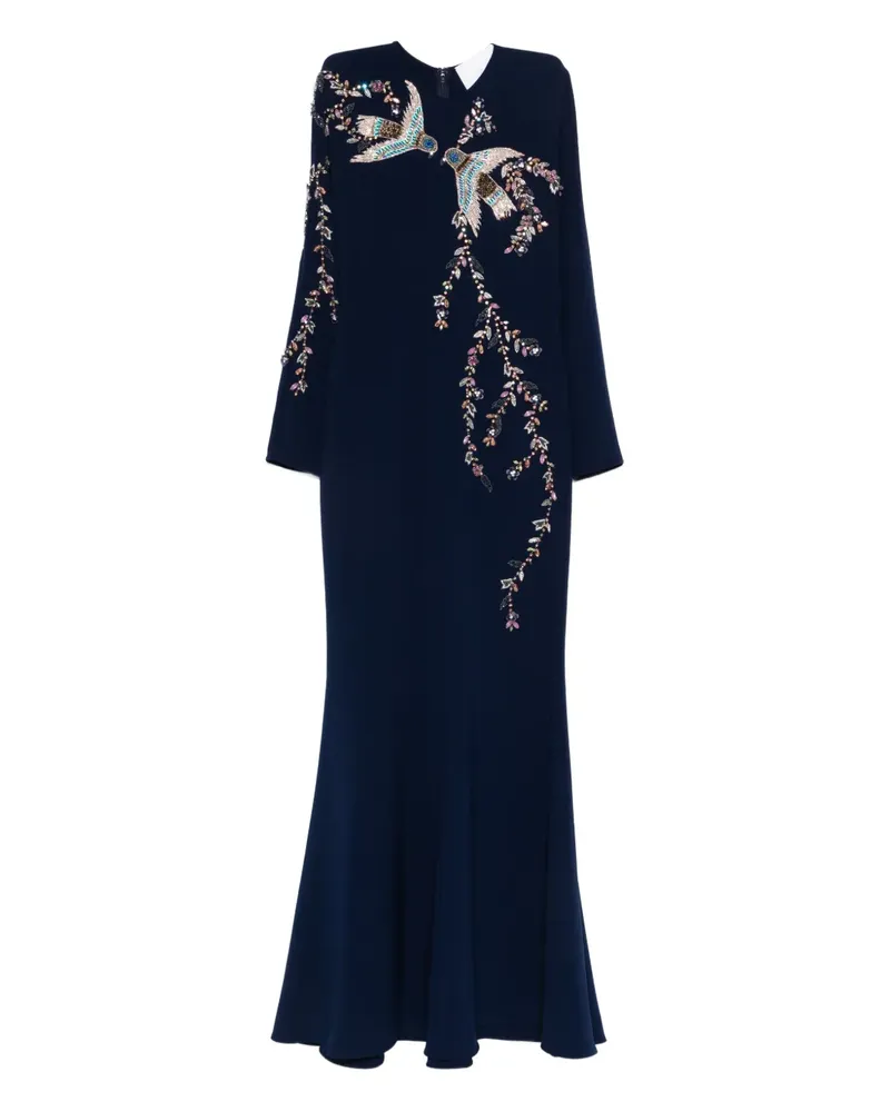 COSTARELLOS bird-embellished maxi dress - Blau Blau