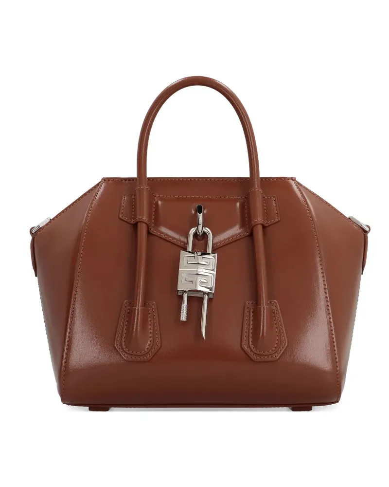 Givenchy Mini Antigona Lock Handtasche - Braun Braun