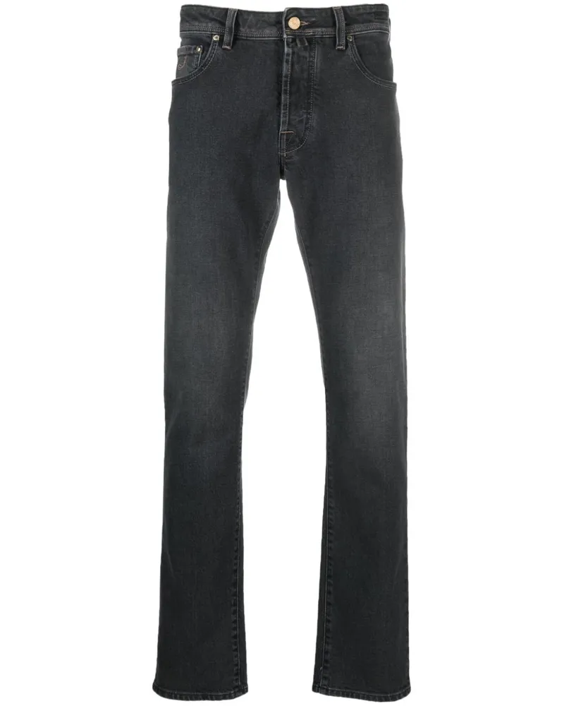 Jacob Cohën Halbhohe Straight-Leg-Jeans - Schwarz Schwarz
