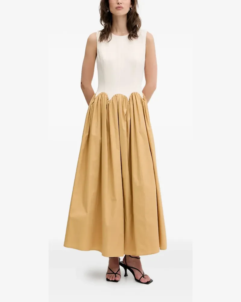 Never Fully Dressed Monika Midikleid mit Wellensaum - Nude Nude