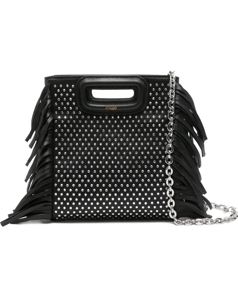 Maje Mini-Tasche mit Strass - Schwarz Schwarz