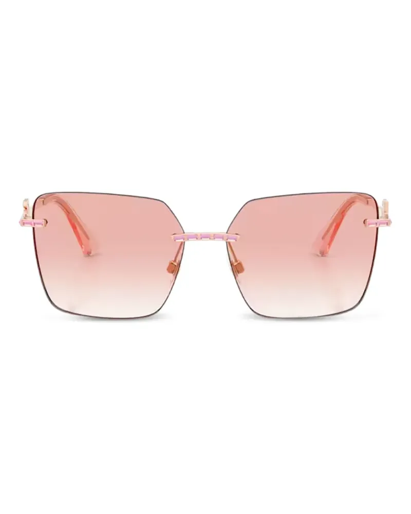Dolce & Gabbana Sonnenbrille mit Kristallen und DG-Logo - Rosa Rosa