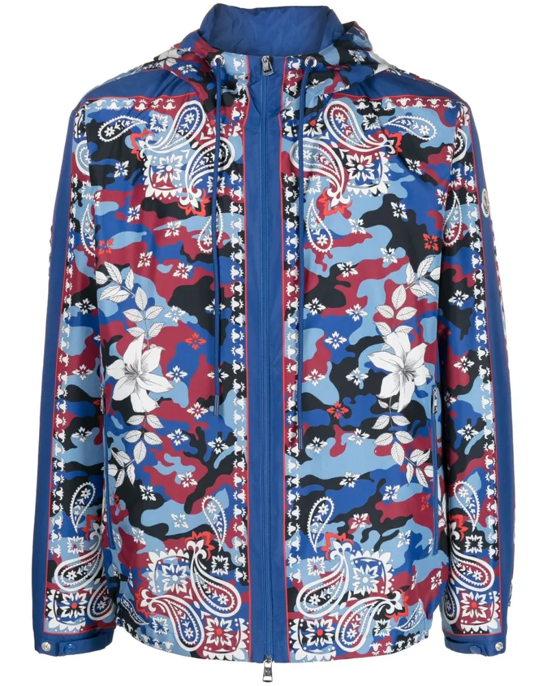 Moncler Kapuzenjacke im Mustermix - Blau Blau