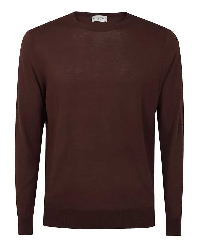 Ballantyne Fein gestrickter Pullover - Braun Braun
