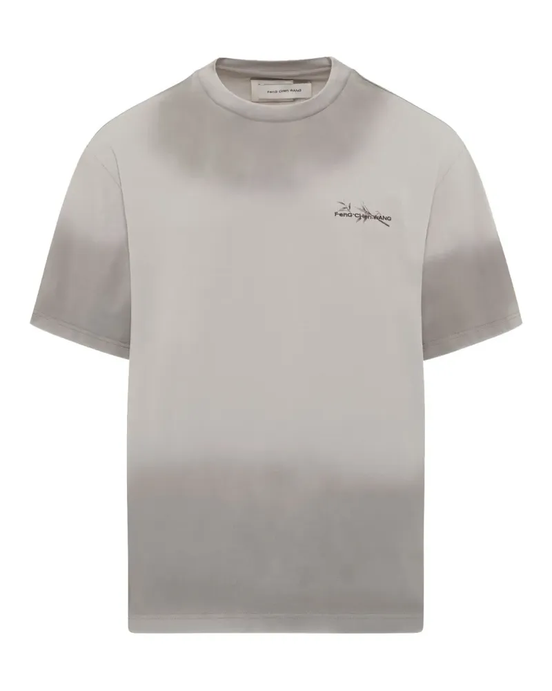 Feng Chen Wang spray-painted logo T-shirt - Grau Grau