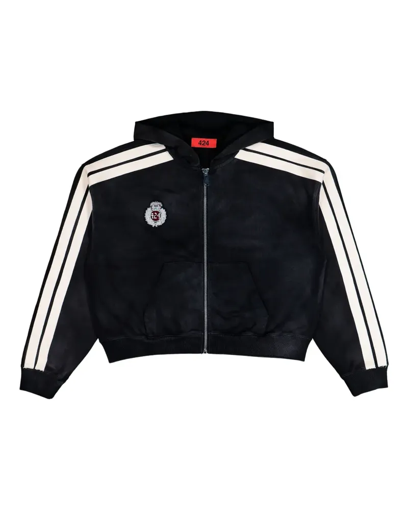 FourTwoFour on Fairfax zip up academy hoodie - Schwarz Schwarz