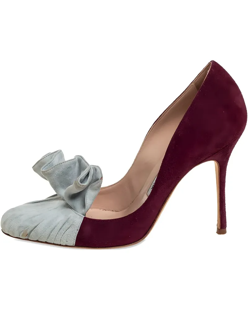 Manolo Blahnik Pumps aus Wildleder - Rot Rot