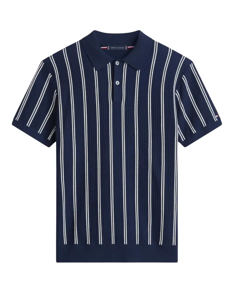 Tommy Hilfiger vertical-stripe knitted polo shirt - Blau Blau