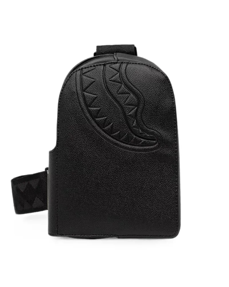 Sprayground Shark Mouth embossed sling shoulder bag - Schwarz Schwarz