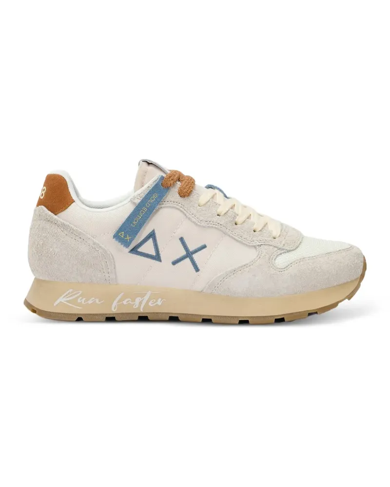 Sun68 Tom panelled suede-trim sneakers - Nude Nude