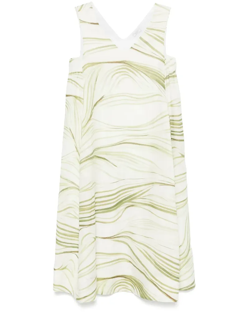 Peserico Midikleid mit Kräuter-Print - Grün Grün