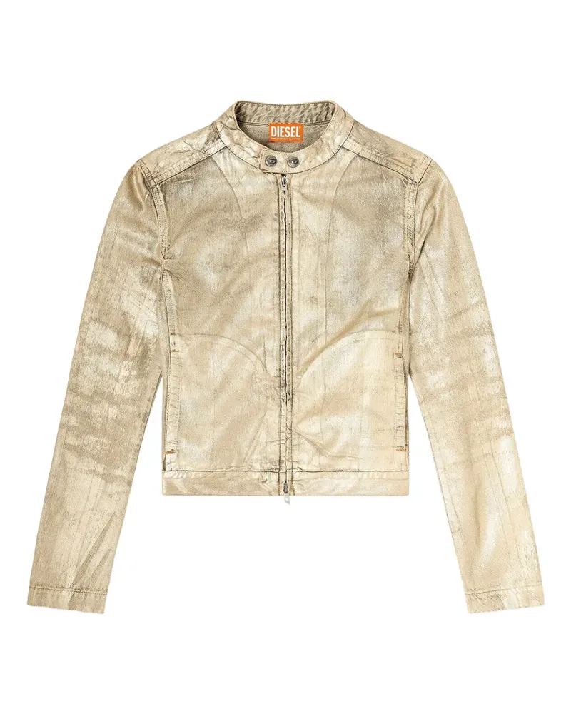Diesel x Karol G De-Mornin Jeansjacke im Metallic-Look - Gold Gold
