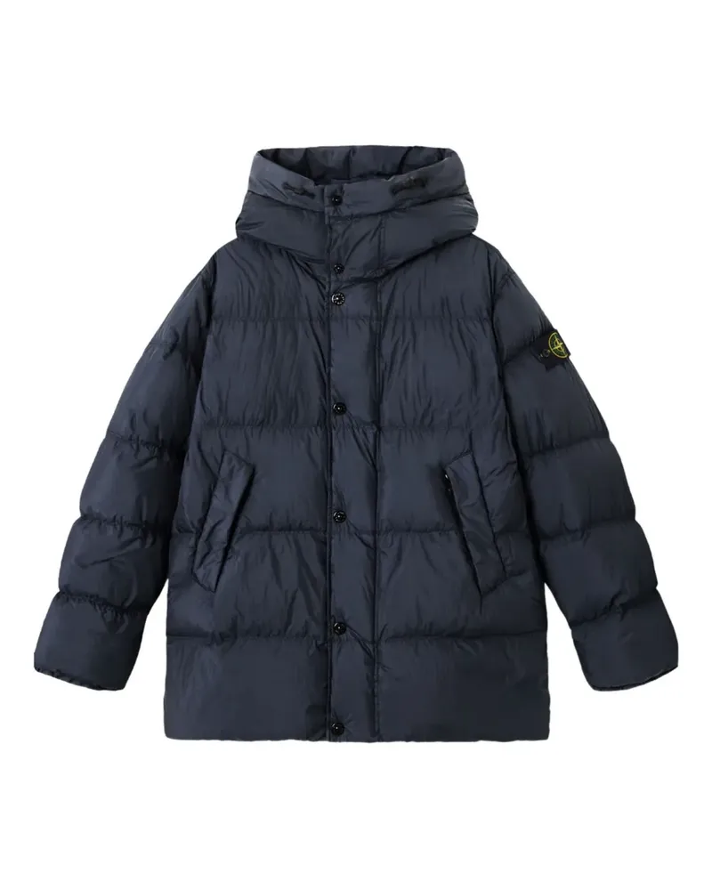 Stone Island Wattierte Jacke mit Knitteroptik - Blau Blau
