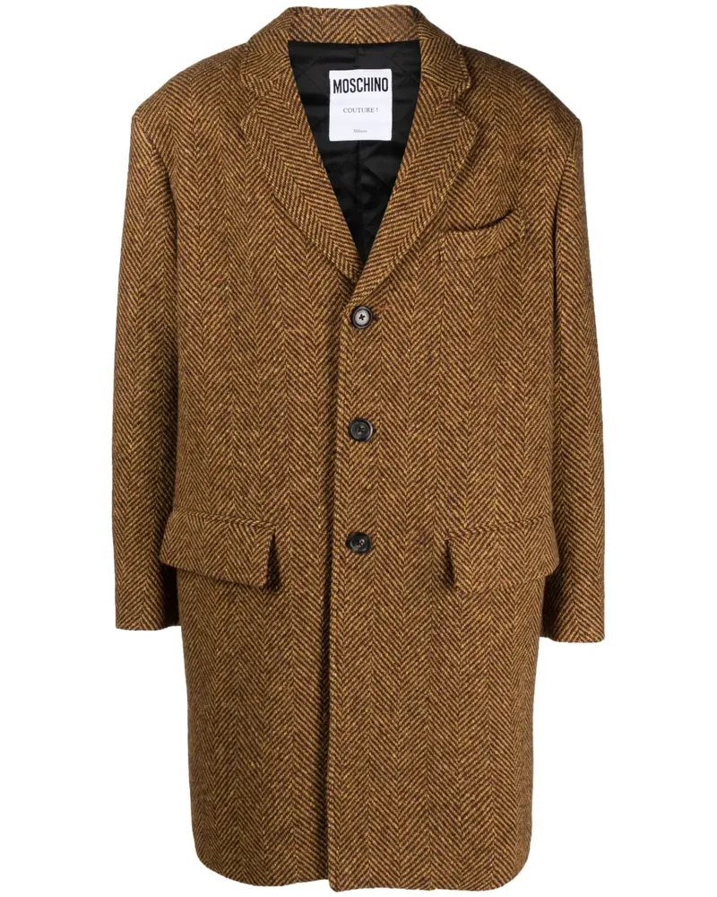 Moschino Cabanjacke mit Slogan-Print - Braun Braun
