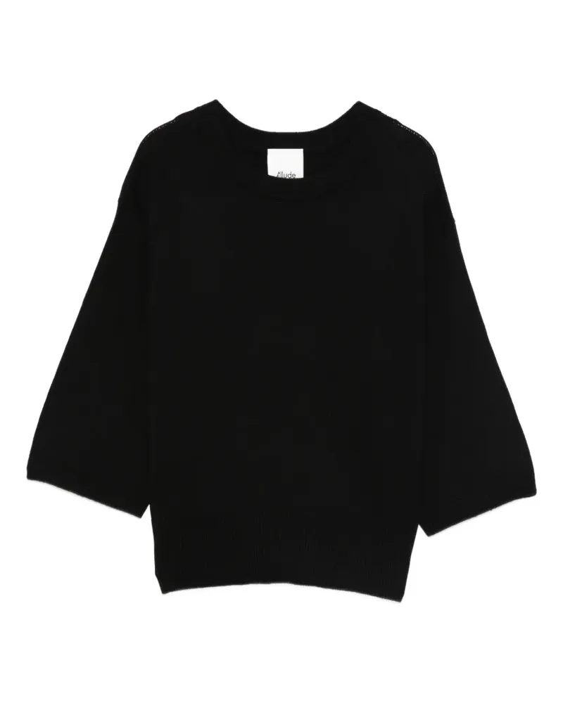 ALLUDE Kurzärmeliger Pullover - Schwarz Schwarz