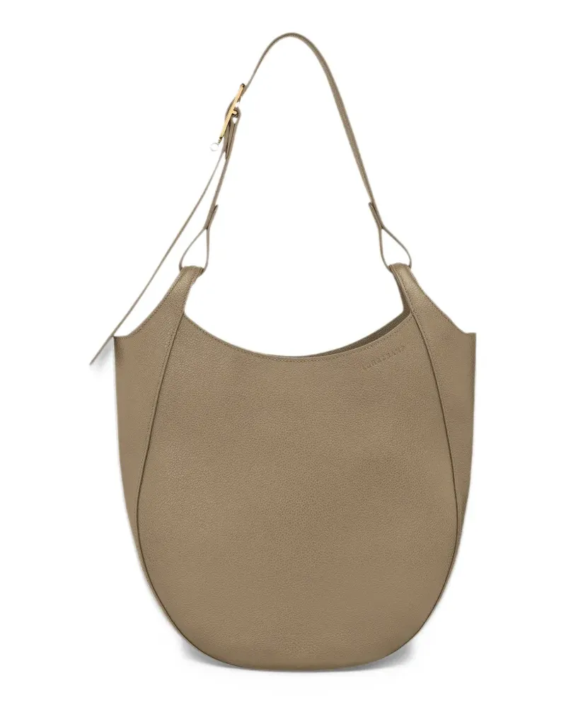 Longchamp Le Foulonné S Schultertasche aus strukturiertem Leder - Nude Nude