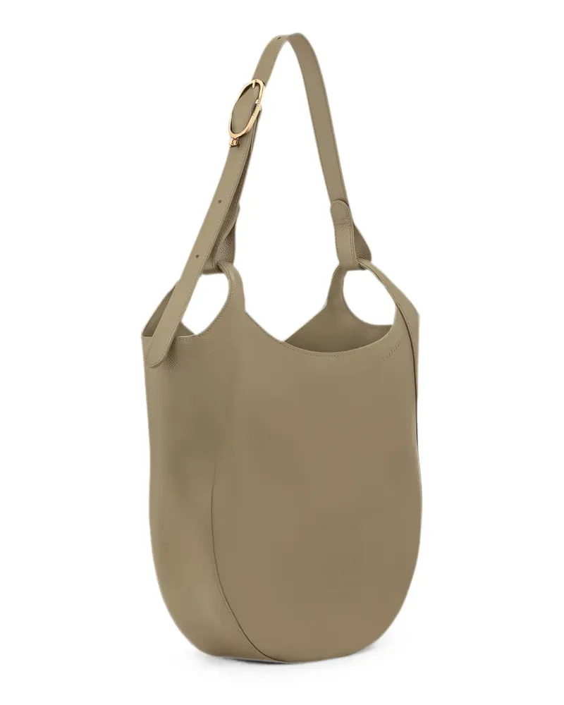 Longchamp Le Foulonné S Schultertasche aus strukturiertem Leder - Nude Nude