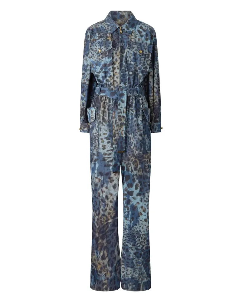 Roberto Cavalli Jumpsuit mit Animal-Print - Blau Blau