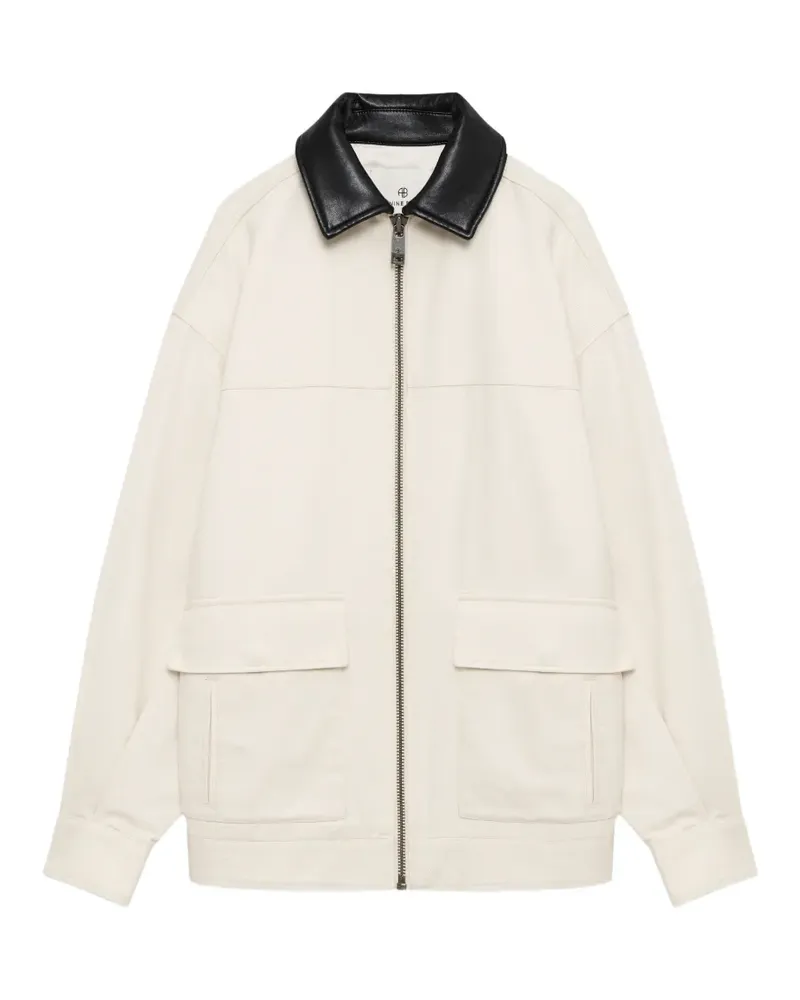 Anine Bing Holden contrast-collar jacket - Nude Nude