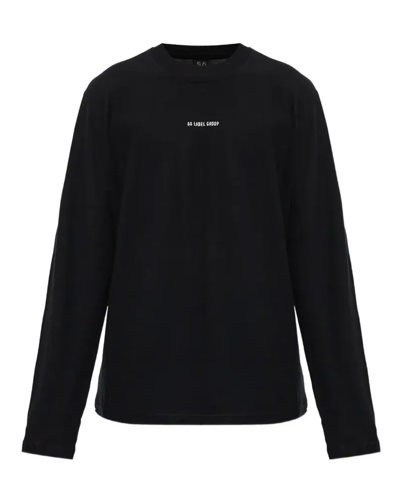 44 LABEL GROUP Langarmshirt mit grafischem Print - Schwarz Schwarz