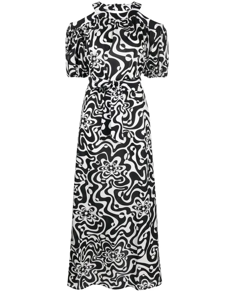 Vivetta Kleid mit abstraktem Print - Schwarz Schwarz