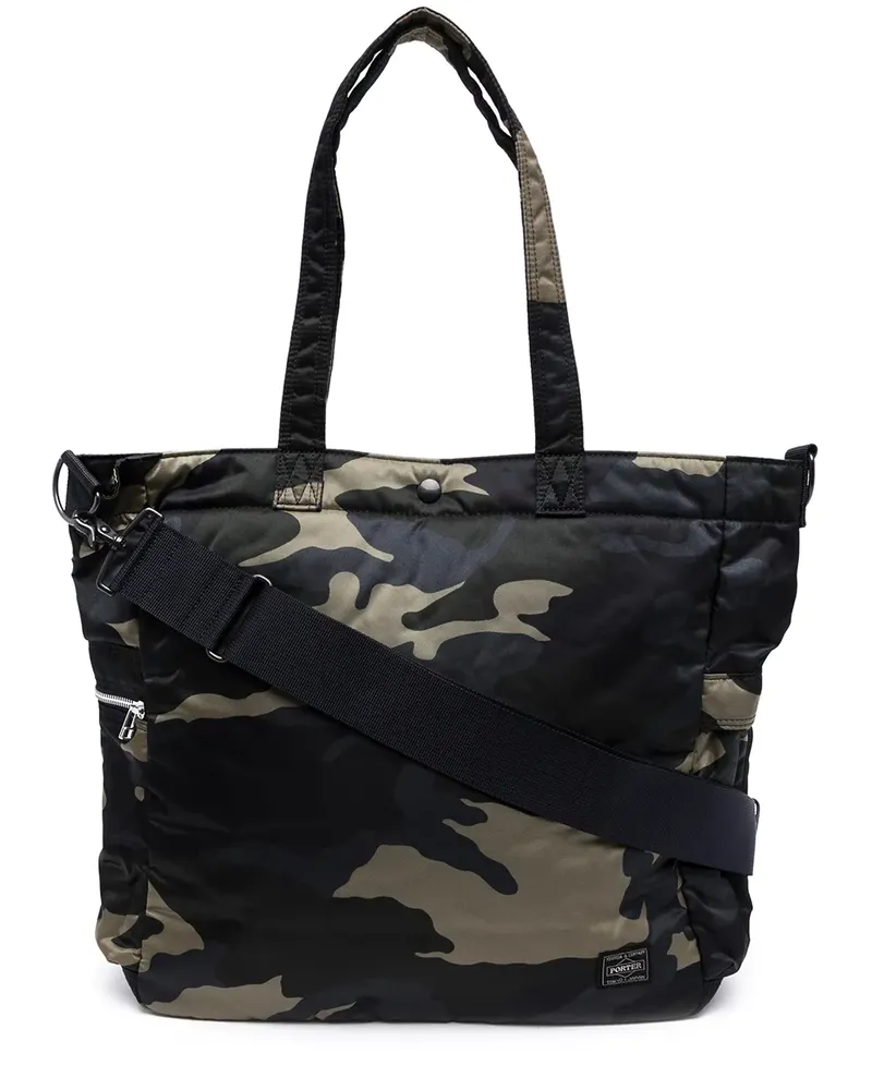 PORTER-YOSHIDA & CO Shopper mit Camouflage-Print - Blau Blau