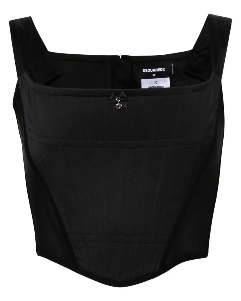 Dsquared2 Oberteil mit Netzeinsätzen - Schwarz Schwarz
