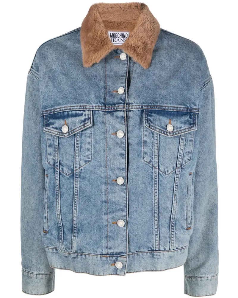 Moschino Jacke mit Shearling-Kragen - Blau Blau